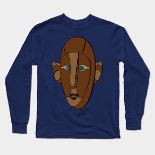 retro. african mask in usa. Long Sleeve T-Shirt